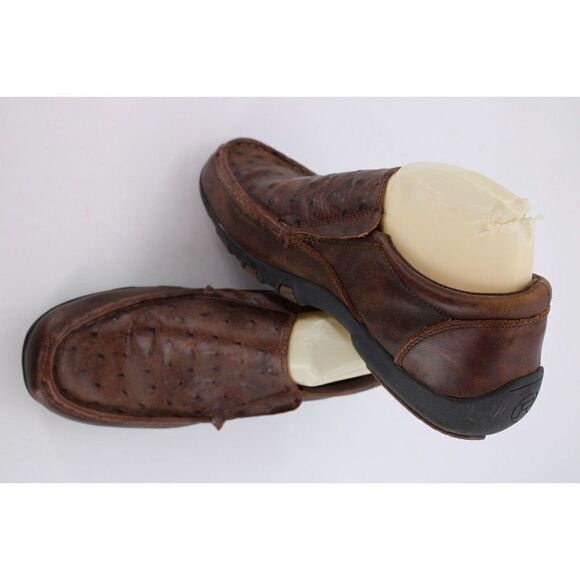Roper Other - Roper Mens Brown Leather Ostrich Print Owen Slip-On Shoes Size 9